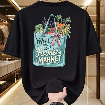 Best Farmer Life Shirt, Funny Farmer UnisexT-Shirt/Hoodie/Sweatshirt HLT00 - Meet Me At The Farmers Market Shopping Bag Fresh Vegetables T-Shirt