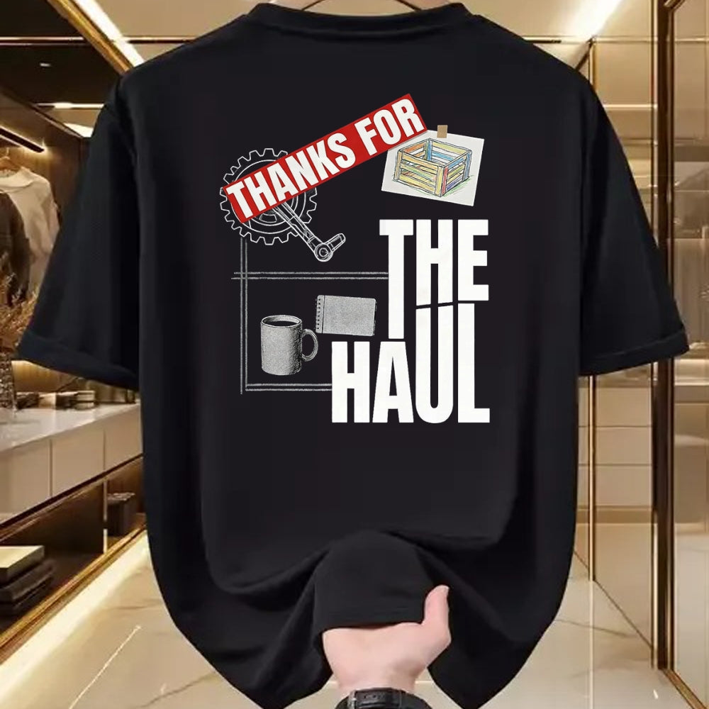 Best Truck Driver Life Shirt, Funny Trucker UnisexT-Shirt/Hoodie/Sweatshirt HLT00 - Thanks For The Haul Patriotic Truck Driver Appreciation Week T-Shirt, Men, Black, X-Large