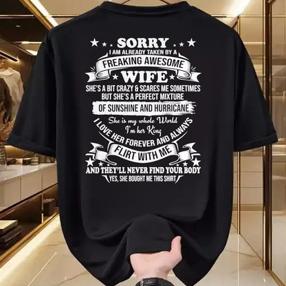 Best Husband Shirt, Wife and Husband Unisex T-Shirt/Hoodie/Sweatshirt HLT00 - Sorry I am already taken by awesome Wife Valentine Day T-Shirt