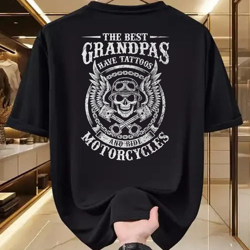 Best Grandpa Shirt, Proud Grandpa Unisex T-Shirt/Hoodie/Sweatshirt HLT00 -Best Grandpas Have Tattoos And Ride Motorcycles Biker Biking T-Shirt