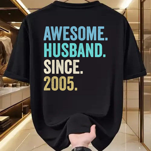 Best Wife Shirt, Wife and Husband Unisex T-Shirt/Hoodie/Sweatshirt HLT00 - Awesome Husband Since 2005 19th wedding anniversary 19 years T-Shirt