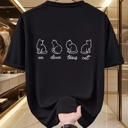 Cat Love Shirt, Funny Cat Lover Gift UnisexT-Shirt/Hoodie/Sweatshirt HLT00 - French Un Deux Trois Cat, Counting, Minimalist, Cat Lover T-Shirt