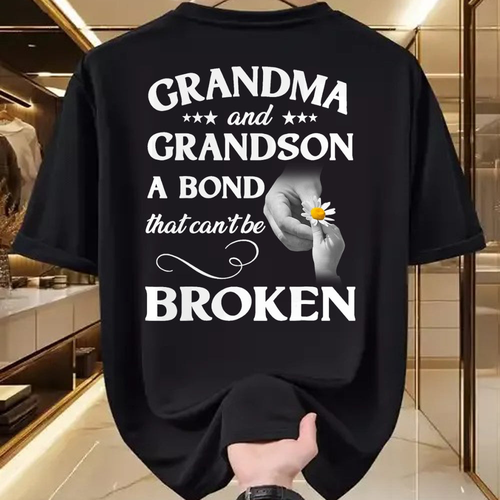 Best Grandma Shirt, Proud Grandma Unisex T-Shirt/Hoodie/Sweatshirt HLT00 - Grandma and Grandson A Bond That Can't Be Broken T-Shirt (2)