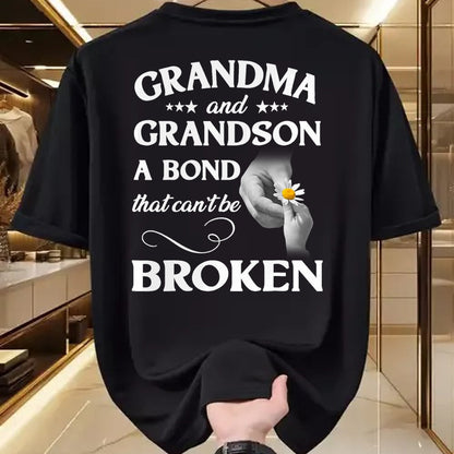 Best Grandma Shirt, Proud Grandma Unisex T-Shirt/Hoodie/Sweatshirt HLT00 - Grandma and Grandson A Bond That Can't Be Broken T-Shirt (2)