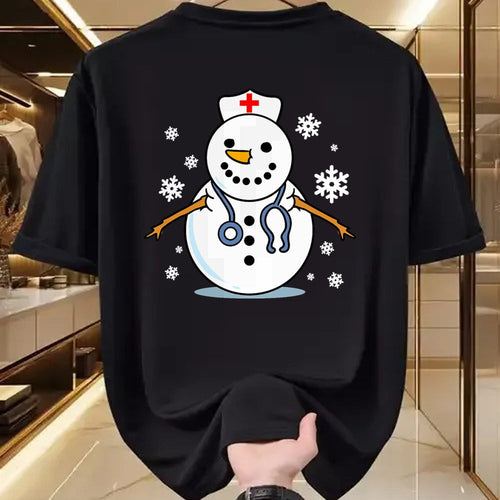 Funny Nurse Shirt, Nurse Unisex T-Shirt/Hoodie/Sweatshirt HLT00 - Nurse Snowman Nurse Christmas T-Shirt