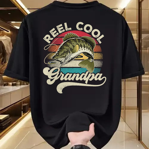 Best Grandpa Shirt, Proud Grandpa Unisex T-Shirt/Hoodie/Sweatshirt HLT00 - Reel Cool Grandpa Fishing Vintage Retro Father's Day Men Dad T-Shirt