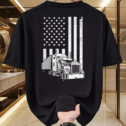 Best Truck Driver Life Shirt, Funny Trucker UnisexT-Shirt/Hoodie/Sweatshirt HLT00 - Cool Trucker For Men Dad Semi Truck Driver US Flag Trucking T-Shirt