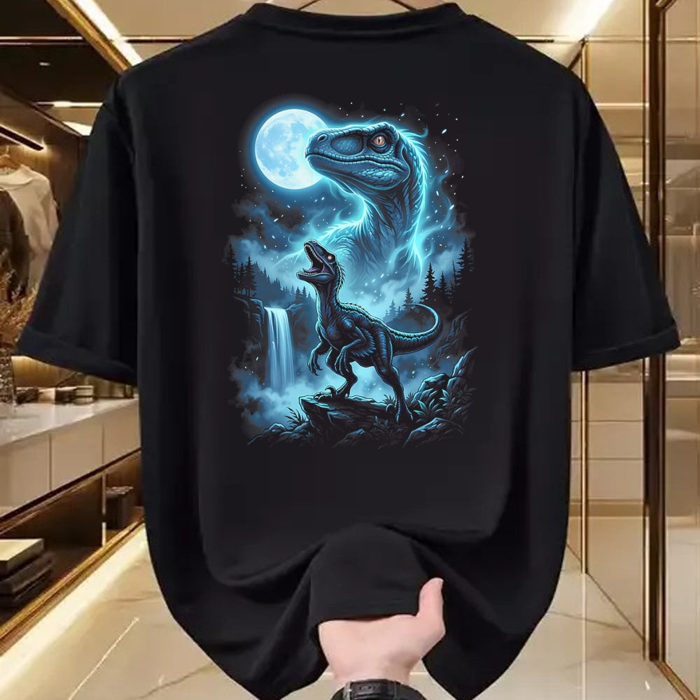 Best Dinosaur Lover Shirt, Funny Dinosaur UnisexT-Shirt/Hoodie/Sweatshirt HLT00 - Velociraptor Silhouette Mystical Moon Dinosaur T-Shirt