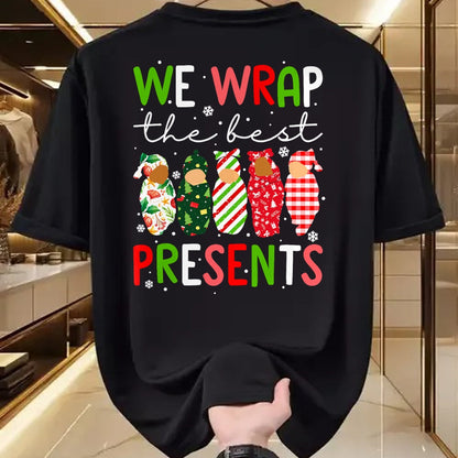 Funny Nurse Shirt, Nurse Unisex T-Shirt/Hoodie/Sweatshirt HLT00 - We Wrap The Best Presents Mother Baby Unit Cute Christmas T-Shirt