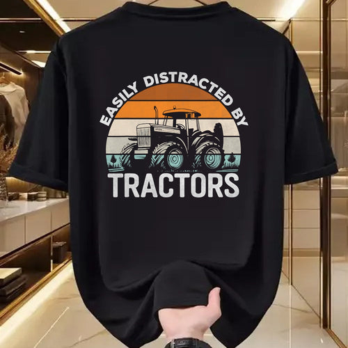 Best Farmer Life Shirt, Funny Farmer UnisexT-Shirt/Hoodie/Sweatshirt HLT00 - Farming Humor Easily Distracted By Tractor Farmer Mens T-Shirt