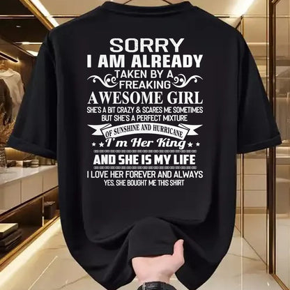 Best Husband Shirt, Wife and Husband Unisex T-Shirt/Hoodie/Sweatshirt HLT00 - Sorry I Am Already Taken By Freaking Awesome Girl Gifts T-Shirt