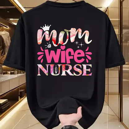 Funny Nurse Shirt, Nurse Unisex T-Shirt/Hoodie/Sweatshirt HLT00 - Mom Wife Nurse T-Shirt
