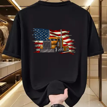 Best Truck Driver Life Shirt, Funny Trucker UnisexT-Shirt/Hoodie/Sweatshirt HLT00 - Semi-Trailer Truck Driver Big Rig Trucker American Flag T-Shirt