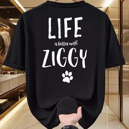 Cat Love Shirt, Funny Cat Lover Gift UnisexT-Shirt/Hoodie/Sweatshirt HLT00 - Ziggy Cat Name T-Shirt Gift Shirt T-Shirt - Black, Small - Cat Lovers (Adult Males and Females) - Un