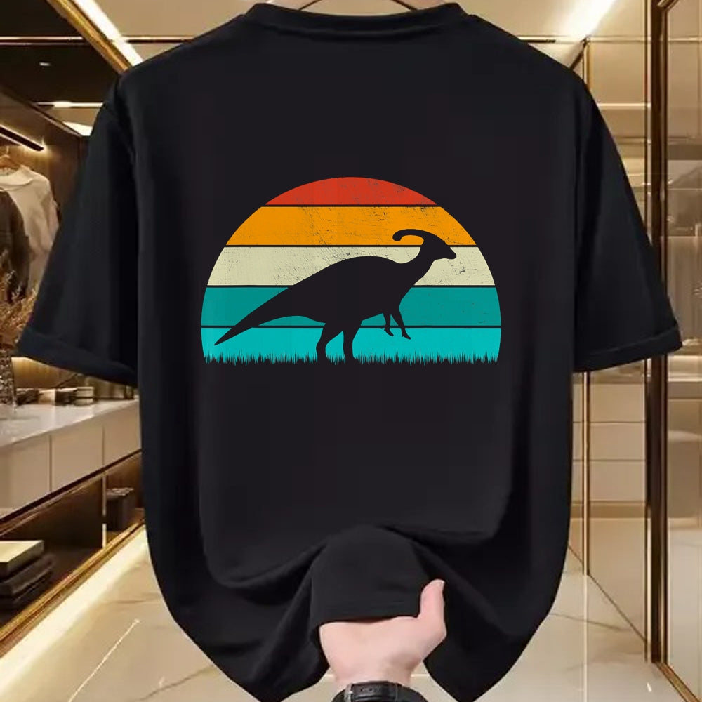 Best Dinosaur Lover Shirt, Funny Dinosaur UnisexT-Shirt/Hoodie/Sweatshirt HLT00 - Parasaurolophus - Vintage Retro Sunset Dinosaur Lovers T-Shirt