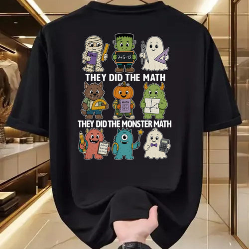 Best Teacher Shirt, Funny Teacher UnisexT-Shirt/Hoodie/Sweatshirt HLT00 - Cute Funny They Did The Monster Math Teachers Halloween T-Shirt