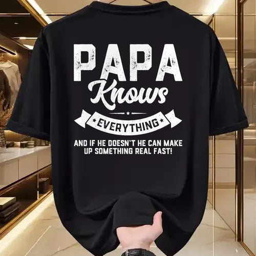Best Grandpa Shirt, Proud Grandpa Unisex T-Shirt/Hoodie/Sweatshirt HLT00 - Papa Knows Everything 60th Gift Funny Father's Day T-Shirt