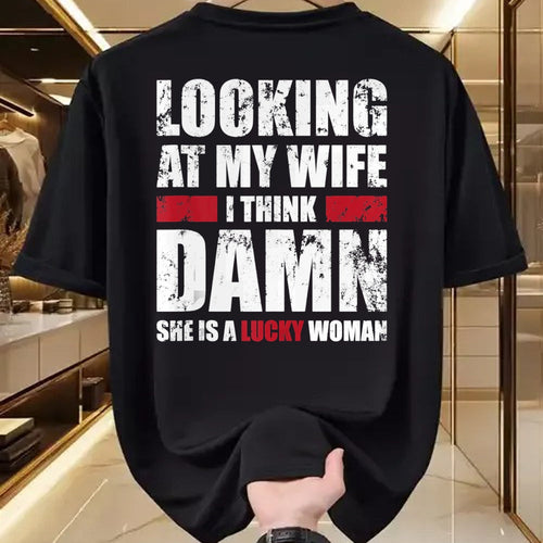 Best Wife Shirt, Wife and Husband Unisex T-Shirt/Hoodie/Sweatshirt HLT00 - Gift for wife T shirt, lucky wife   Mens My Wife - She Is A Lucky Woman - Funny Husband Tank Top
