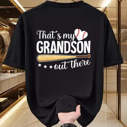 Best Grandpa Shirt, Proud Grandpa Unisex T-Shirt/Hoodie/Sweatshirt HLT00 -Baseball Grandma Funny That's My Grandson Out There Baseball T-Shirt
