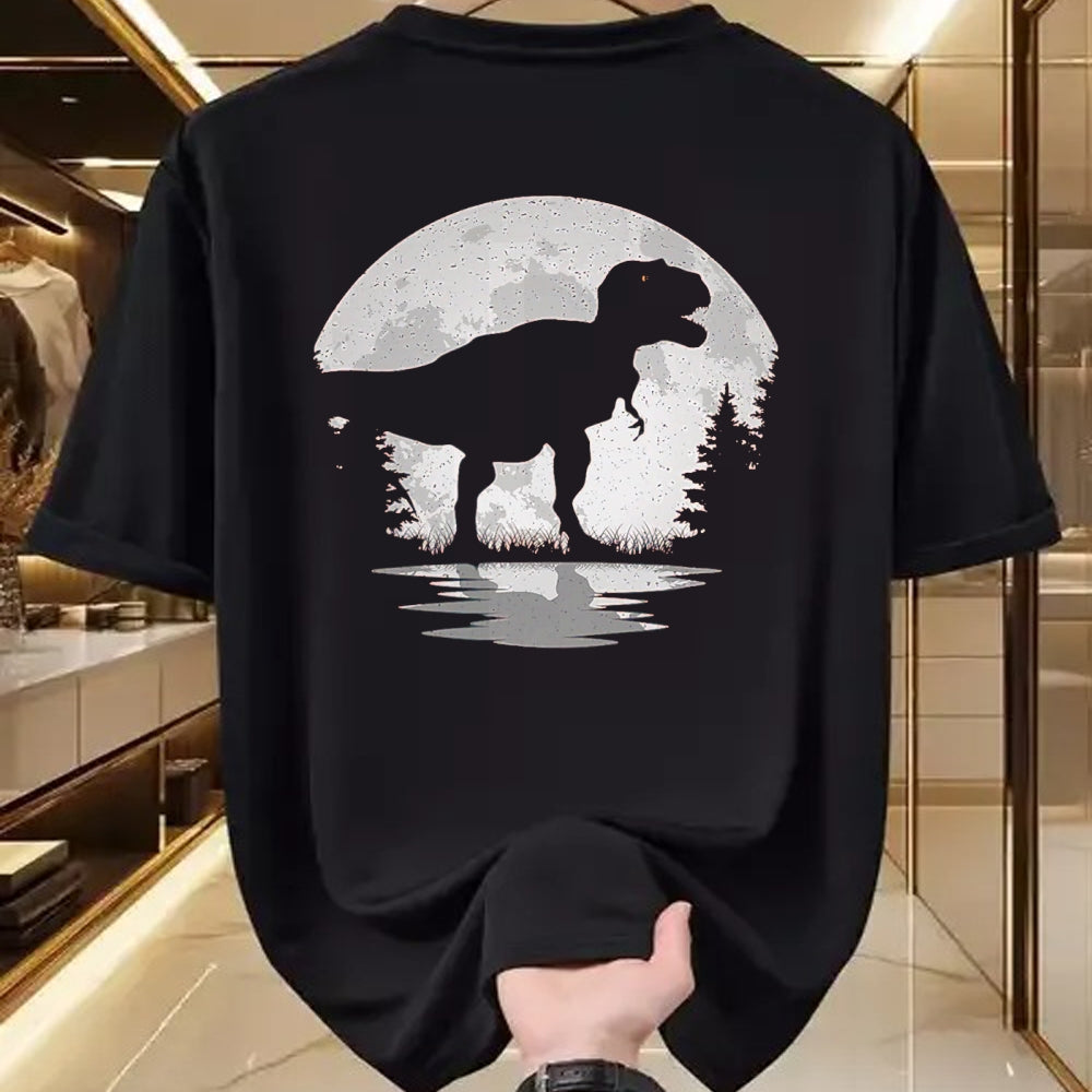 Best Dinosaur Lover Shirt, Funny Dinosaur UnisexT-Shirt/Hoodie/Sweatshirt HLT00 - Dinosaur Moon Vintage T-Rex Dino Lover Men Women Kids T-Shirt, Men, Black, 3X-Large