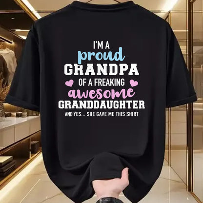 Best Grandpa Shirt, Proud Grandpa Unisex T-Shirt/Hoodie/Sweatshirt HLT00 - Proud grandpa of an awesome granddaughter T-Shirt