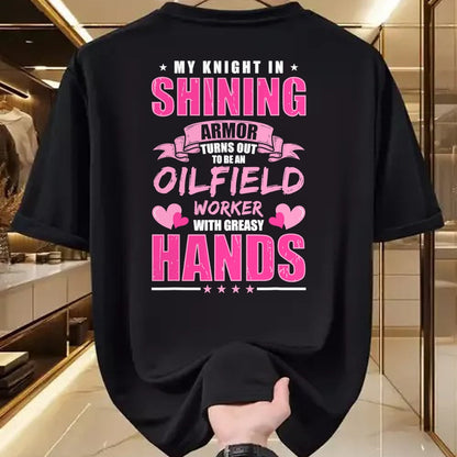 Best Wife Shirt, Wife and Husband Unisex T-Shirt/Hoodie/Sweatshirt HLT00 - Oilfeild Oilfield Girlfriend Spoiled Oilfield Wife T-Shirt