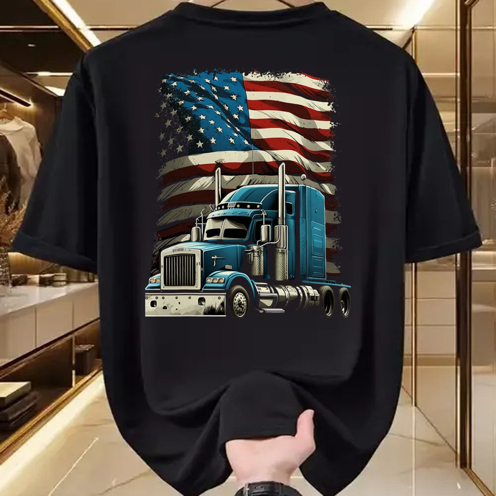 Best Truck Driver Life Shirt, Funny Trucker UnisexT-Shirt/Hoodie/Sweatshirt HLT00 - Trucker US American Flag For Patriotic Truck Driver T-Shirt