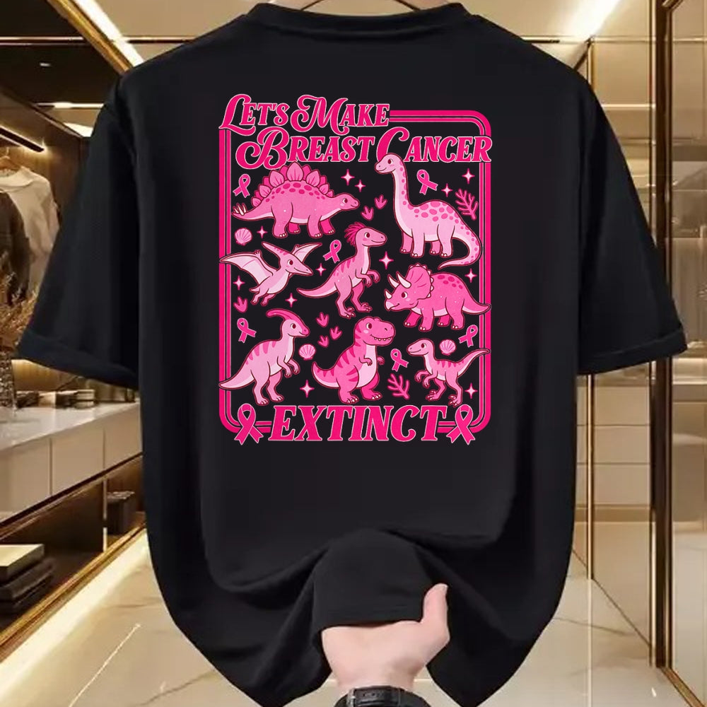 Best Dinosaur Lover Shirt, Funny Dinosaur UnisexT-Shirt/Hoodie/Sweatshirt HLT00 - Lets Make Breast Cancer Extinct Pink Dinosaur Awareness T-Shirt