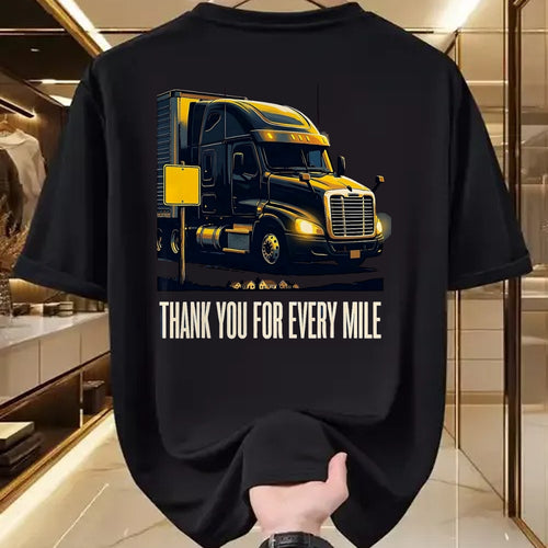 Best Truck Driver Life Shirt, Funny Trucker UnisexT-Shirt/Hoodie/Sweatshirt HLT00 - Thank You For Every Mile Truck Driver Appreciation Week Gift T-Shirt, Men, Pink, XX-Large