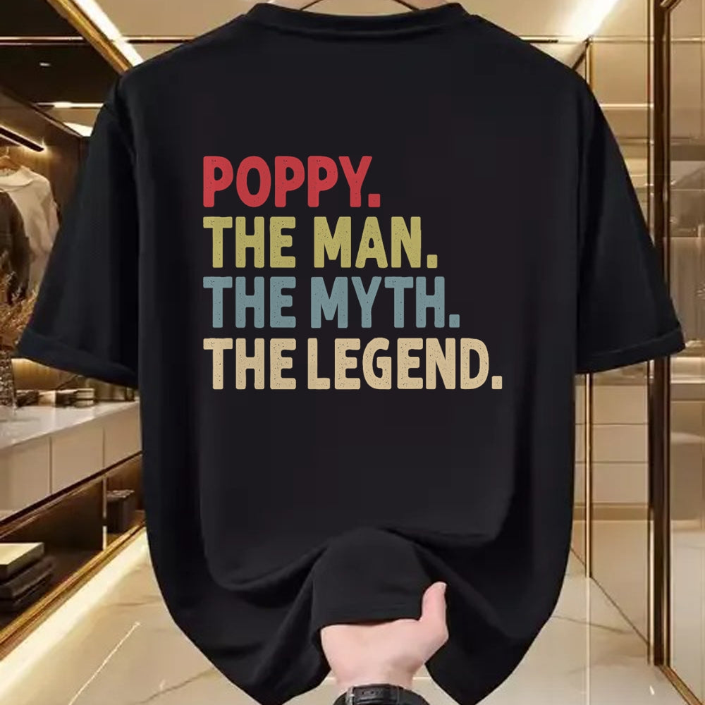 Best Grandpa Shirt, Proud Grandpa Unisex T-Shirt/Hoodie/Sweatshirt HLT00 - Poppy The Man The Myth the Legend Funny Grandpa Gift T-Shirt (1)