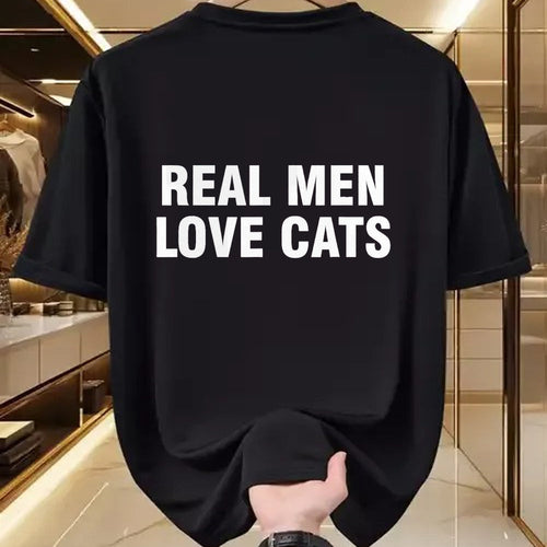 Cat Love Shirt, Funny Cat Lover Gift UnisexT-Shirt/Hoodie/Sweatshirt HLT00 - Real Men Love Cats T-Shirt, Men, Black, 3X-Large