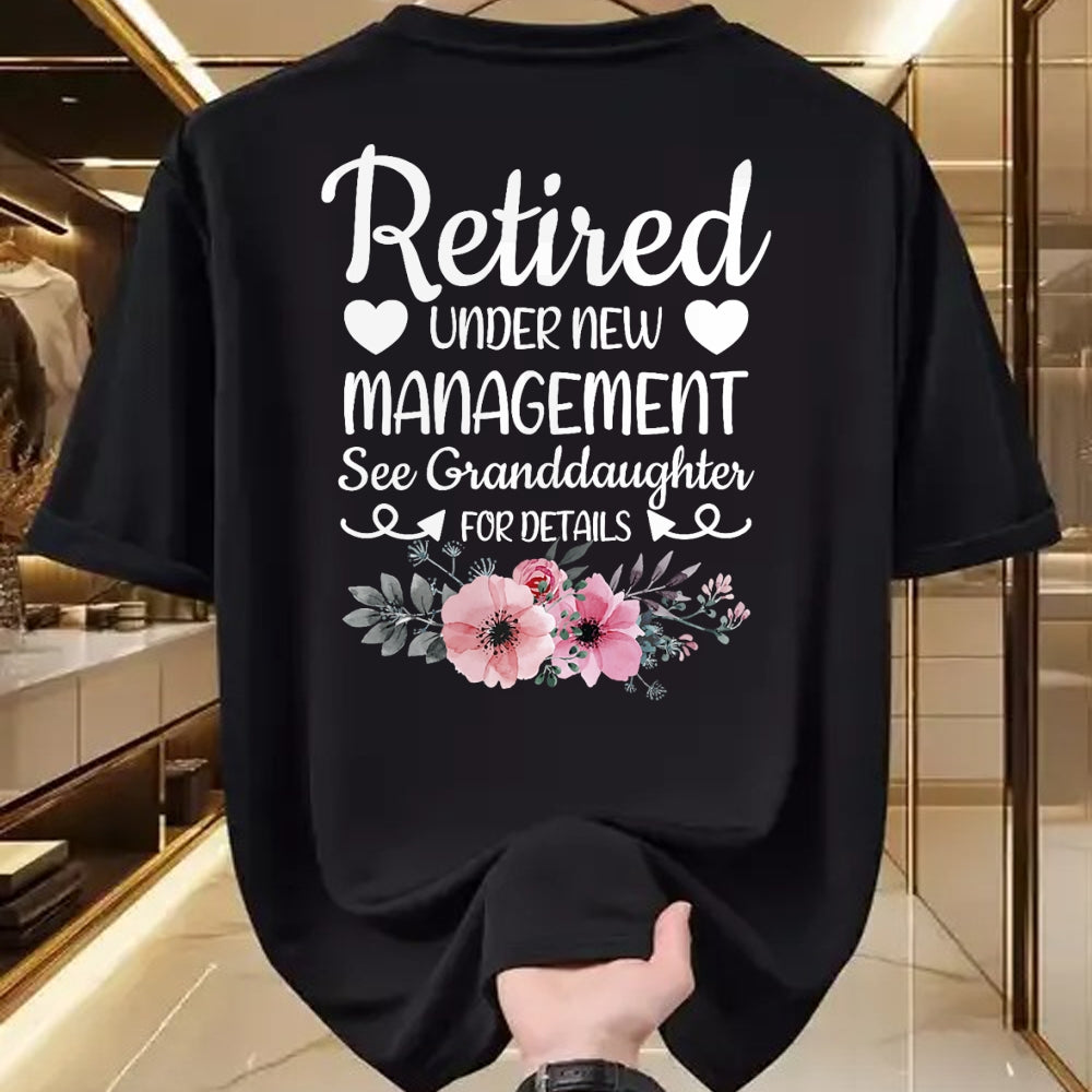 Best Grandpa Shirt, Proud Grandpa Unisex T-Shirt/Hoodie/Sweatshirt HLT00 - Retired Under New Management Granddaughter Grandma Grandpa T-Shirt (1)