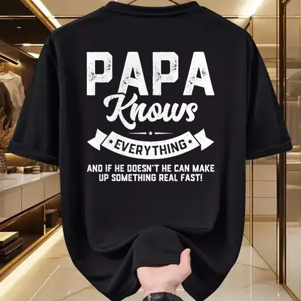 Best Grandpa Shirt, Proud Grandpa Unisex T-Shirt/Hoodie/Sweatshirt HLT00 - Papa Knows Everything 60th Gift Funny Father's Day T-Shirt (1)