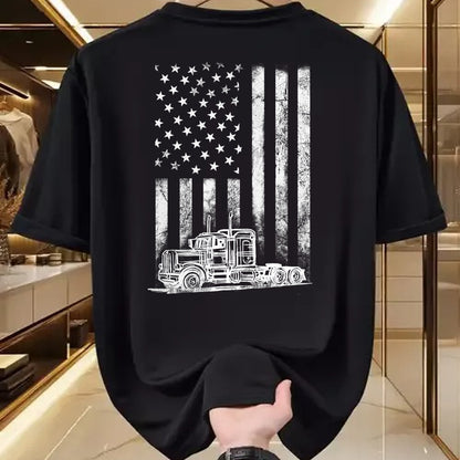 Best Truck Driver Life Shirt, Funny Trucker UnisexT-Shirt/Hoodie/Sweatshirt HLT00 - Truck Driver American Flag Trucker Vintage Men Women Gift T-Shirt Small