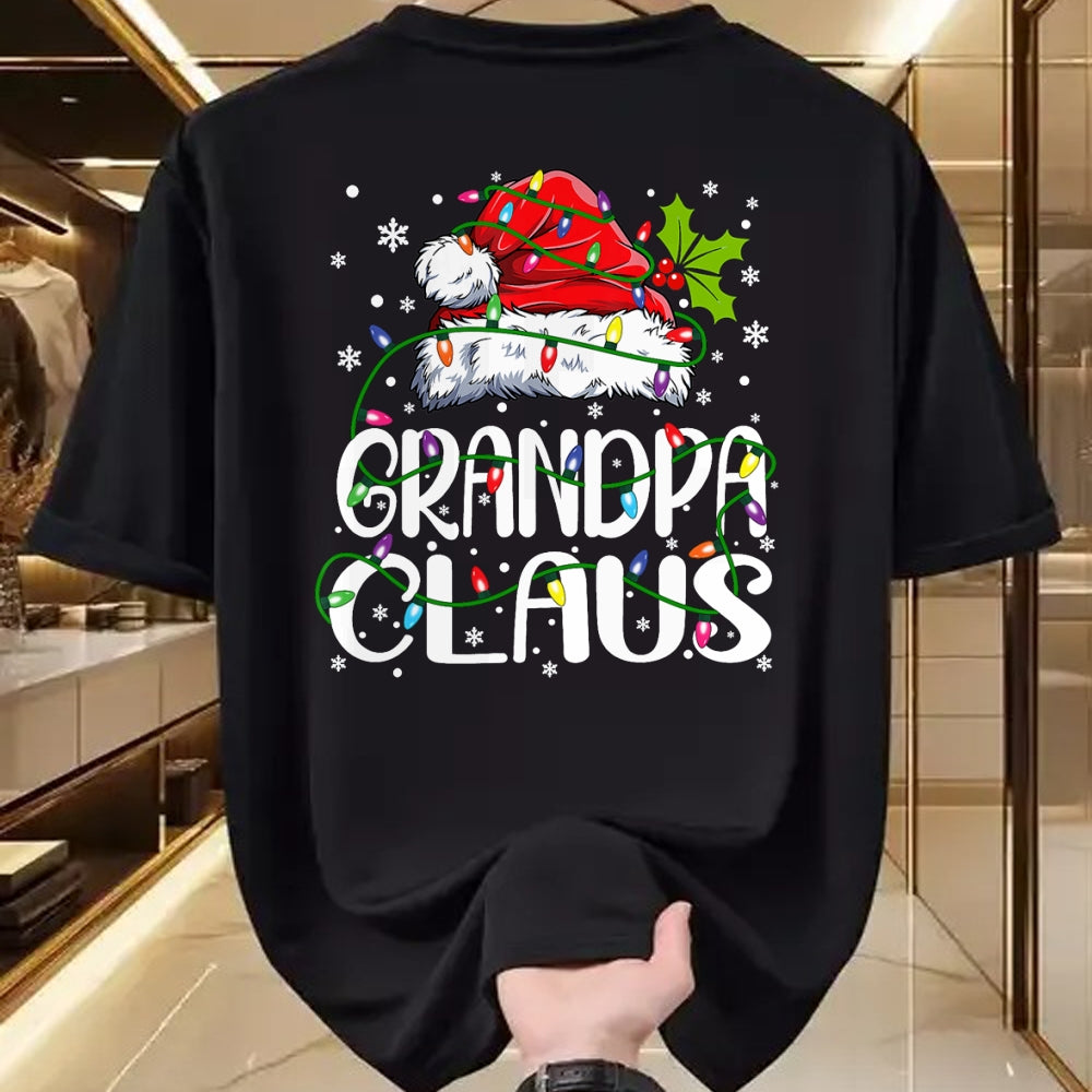 Best Grandpa Shirt, Proud Grandpa Unisex T-Shirt/Hoodie/Sweatshirt HLT00 - Grandpa Claus Shirt Christmas Lights Pajama Family Matching T-Shirt