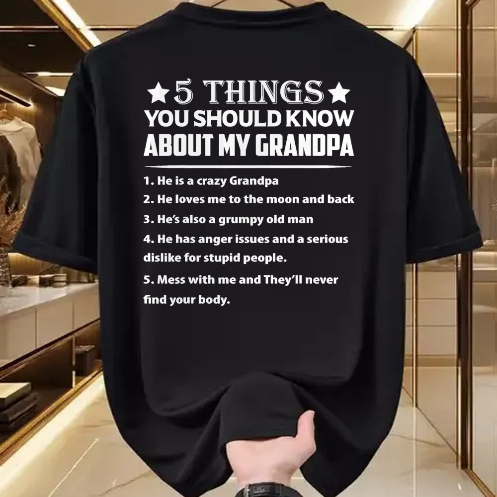 Best Grandpa Shirt, Proud Grandpa Unisex T-Shirt/Hoodie/Sweatshirt HLT00 - 5 Things You Know About My Grandpa He Is My Grandpa T-Shirt