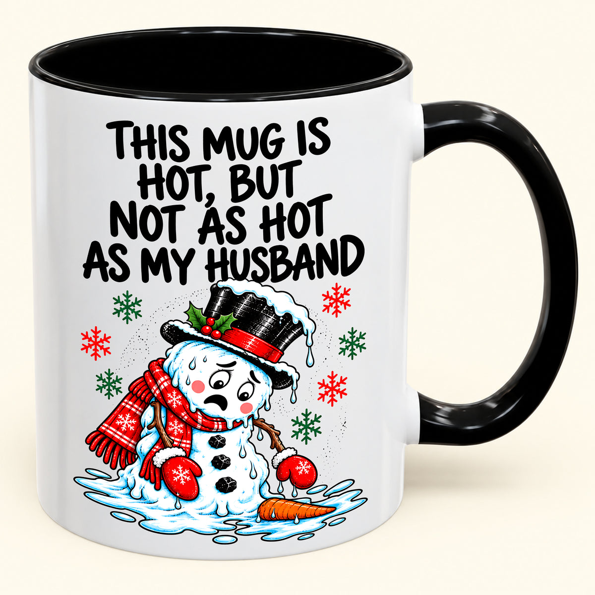 THIS MUG IS HOT, BUT NOT AS HOT AS MY HUSBAND- FUNNY CHRISTMAS 2026 - GIFT ACCENT COFFEE MUG - HLT00 (SKU2610-839)