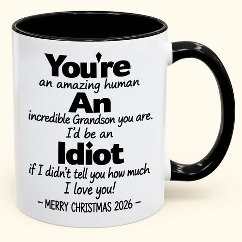You're An Amazing Human, An Incredible Grandson You Are - Funny Christmas 2026 Gift Accent Coffee Mug - HLT00 (SKU2610-962)