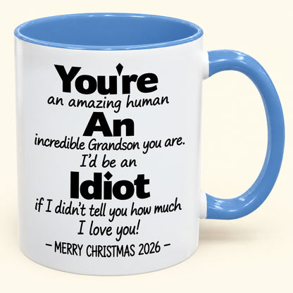 You're An Amazing Human, An Incredible Grandson You Are - Funny Christmas 2026 Gift Accent Coffee Mug - HLT00 (SKU2610-962)