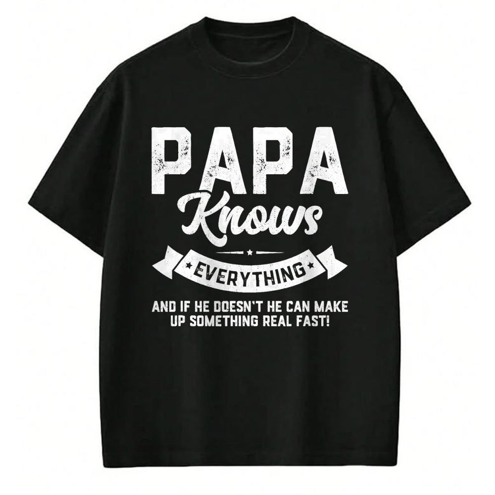Best Grandpa Shirt, Proud Grandpa Unisex T-Shirt/Hoodie/Sweatshirt HLT00 - Papa Knows Everything 60th Gift Funny Father's Day T-Shirt