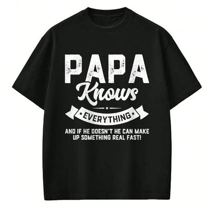Best Grandpa Shirt, Proud Grandpa Unisex T-Shirt/Hoodie/Sweatshirt HLT00 - Papa Knows Everything 60th Gift Funny Father's Day T-Shirt