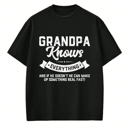 Best Grandpa Shirt, Proud Grandpa Unisex T-Shirt/Hoodie/Sweatshirt HLT00 - Grandpa Knows Everything 60th Gift Funny Father's Day T-Shirt