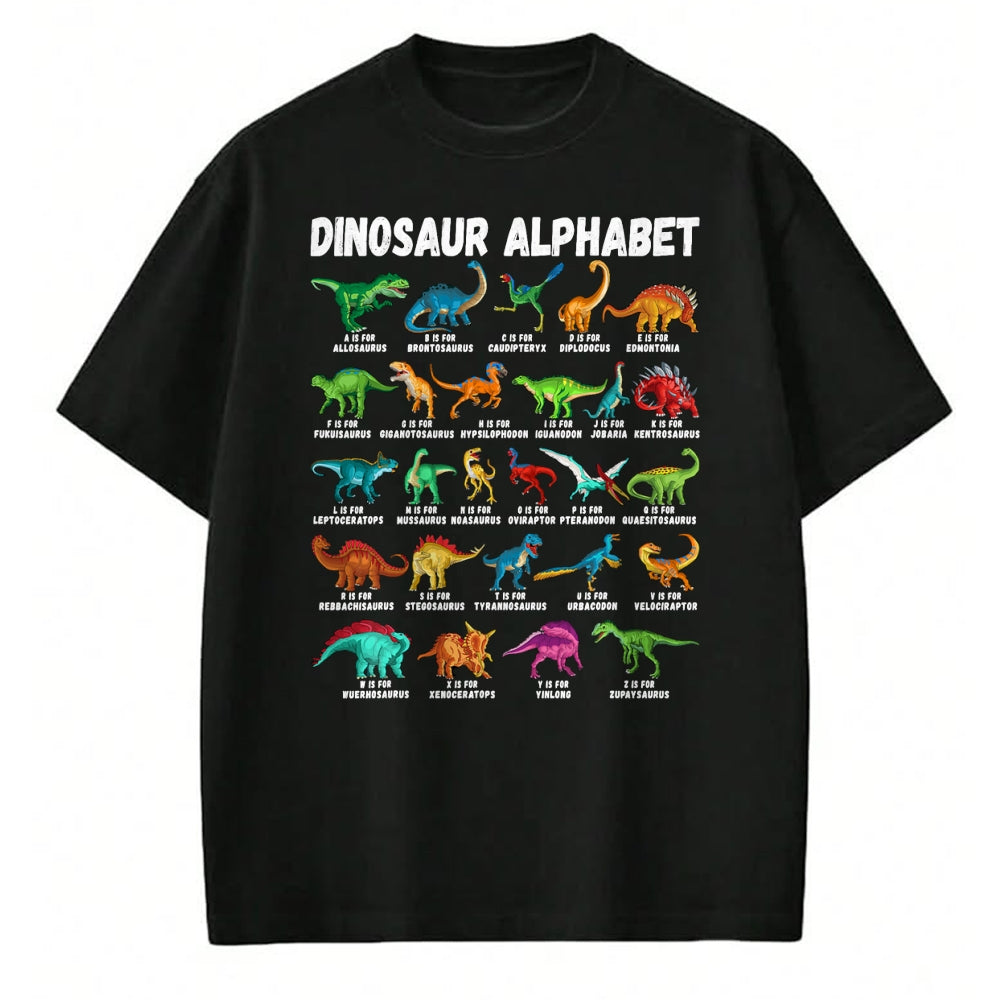 Best Dinosaur Lover Shirt, Funny Dinosaur UnisexT-Shirt/Hoodie/Sweatshirt HLT00 - Types of Dinosaurs Alphabet A-Z ABC Dino Identification T-Shirt Small