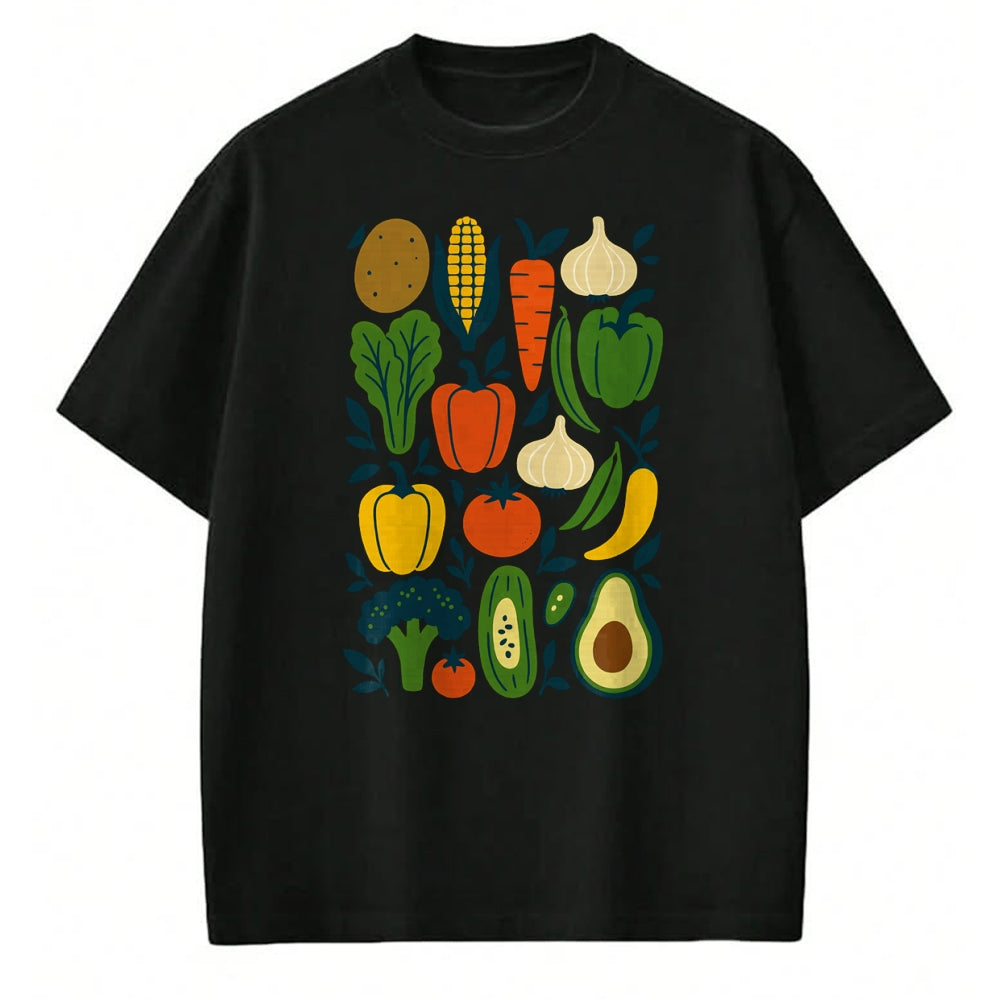 Best Farmer Life Shirt, Funny Farmer UnisexT-Shirt/Hoodie/Sweatshirt HLT00 - Retro Vegetable Garden Pattern Veggie Farmer Market Vegan Long Sleeve T-Shirt