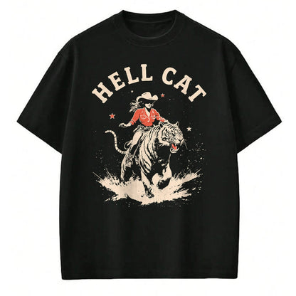Cat Love Shirt, Funny Cat Lover Gift UnisexT-Shirt/Hoodie/Sweatshirt HLT00 - hell cat cowgirl riding tiger vintage funny T-Shirt