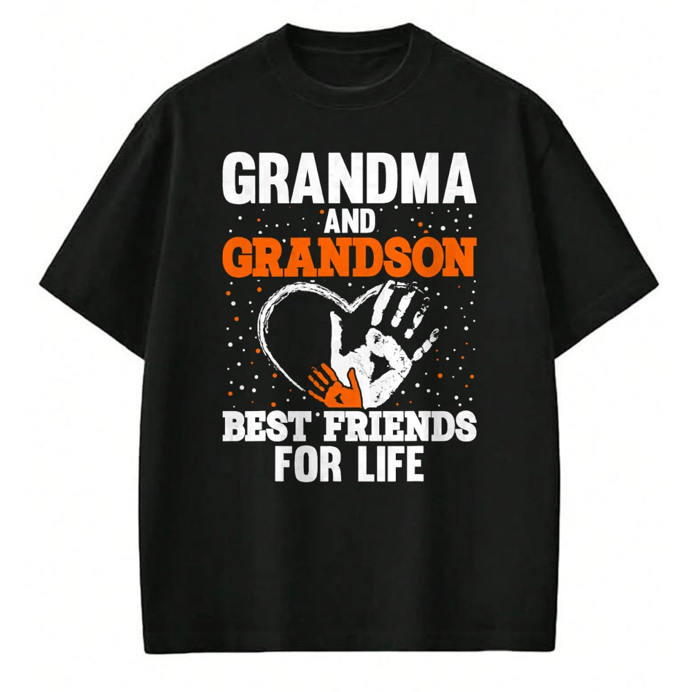 Best Grandpa Shirt, Proud Grandpa Unisex T-Shirt/Hoodie/Sweatshirt HLT00 - Grandma and Grandson Best Friends for Life T-Shirt