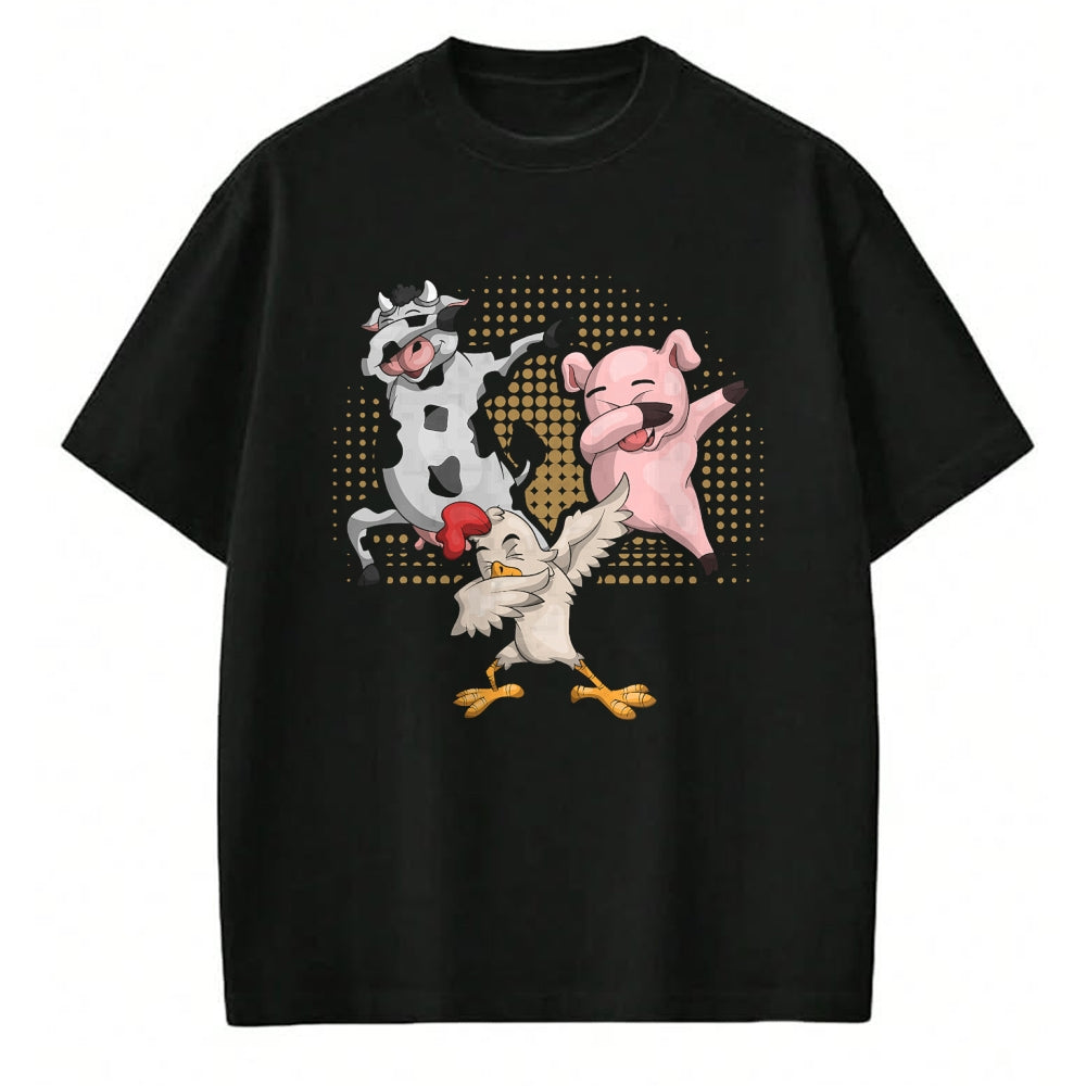 Best Farmer Life Shirt, Funny Farmer UnisexT-Shirt/Hoodie/Sweatshirt HLT00 - Dabbing Chicken Pig Cow Funny Farm Animal T-Shirt