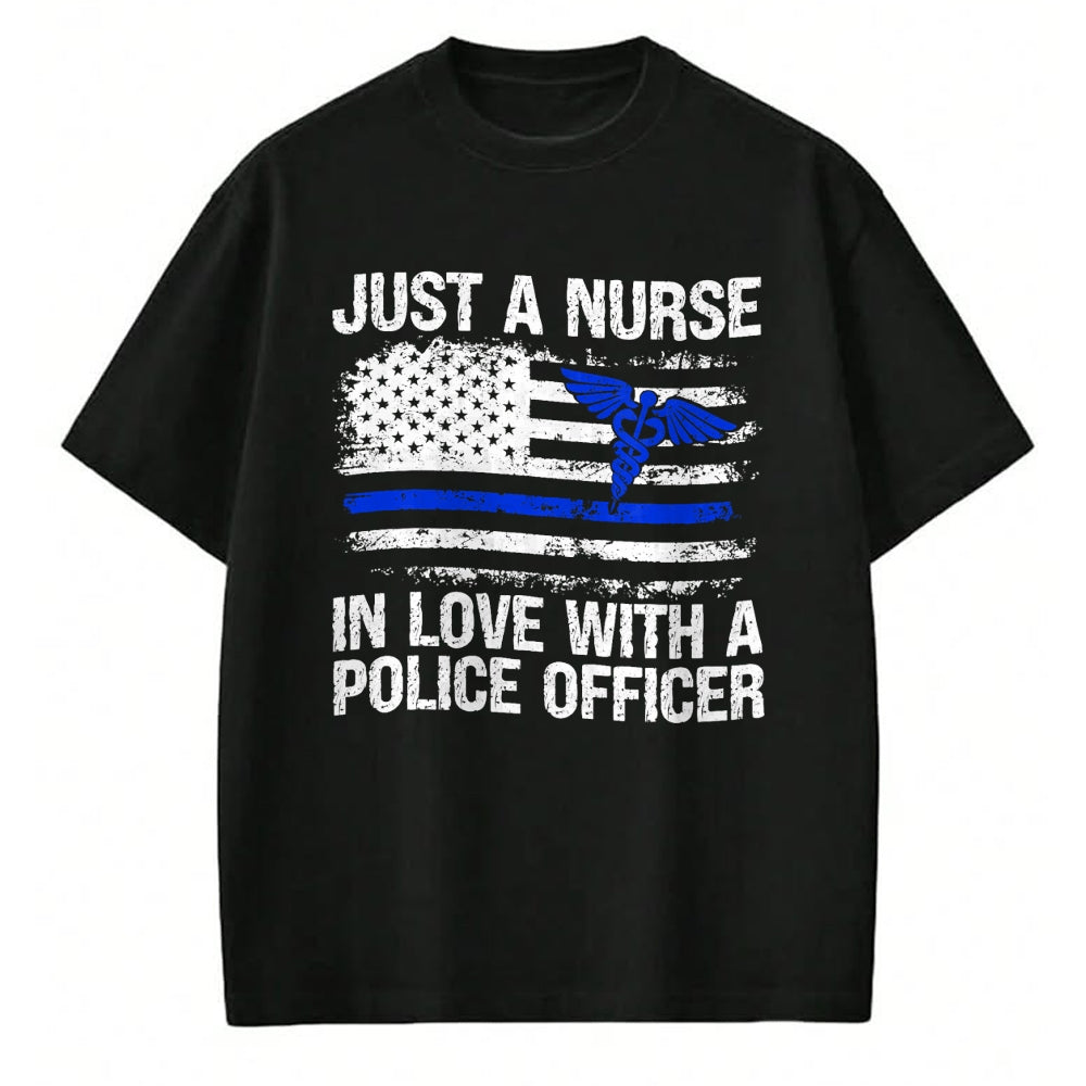 Funny Nurse Shirt, Nurse Unisex T-Shirt/Hoodie/Sweatshirt HLT00 - Nurse In Love Police Officer Wife Nurse Police Wife Nurse T-Shirt