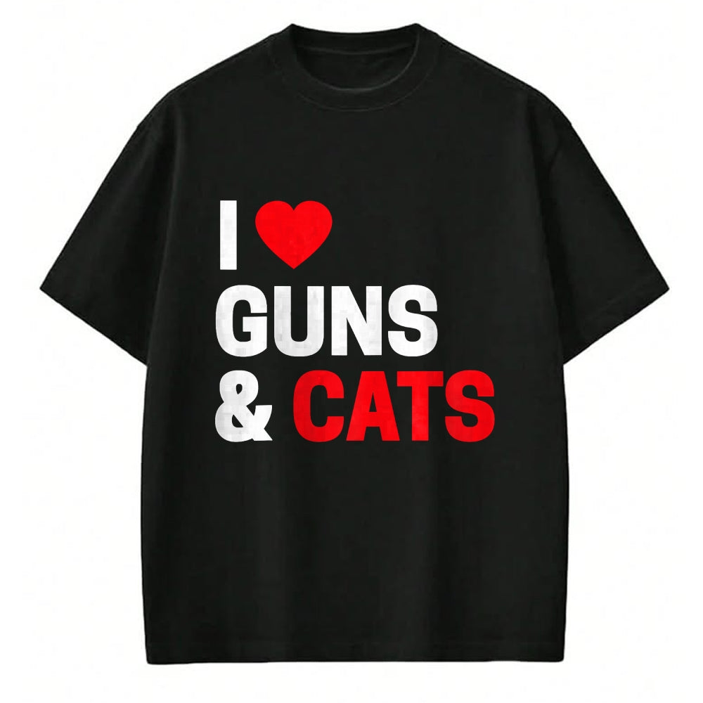 Cat Love Shirt, Funny Cat Lover Gift UnisexT-Shirt/Hoodie/Sweatshirt HLT00 - Cat Lovers Gifts for Men _ Women Funny I Love Guns _ Cats T-Shirt