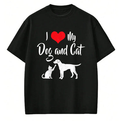 Cat Love Shirt, Funny Cat Lover Gift UnisexT-Shirt/Hoodie/Sweatshirt HLT00 - I Love My Dog And Cat T-Shirt (1)